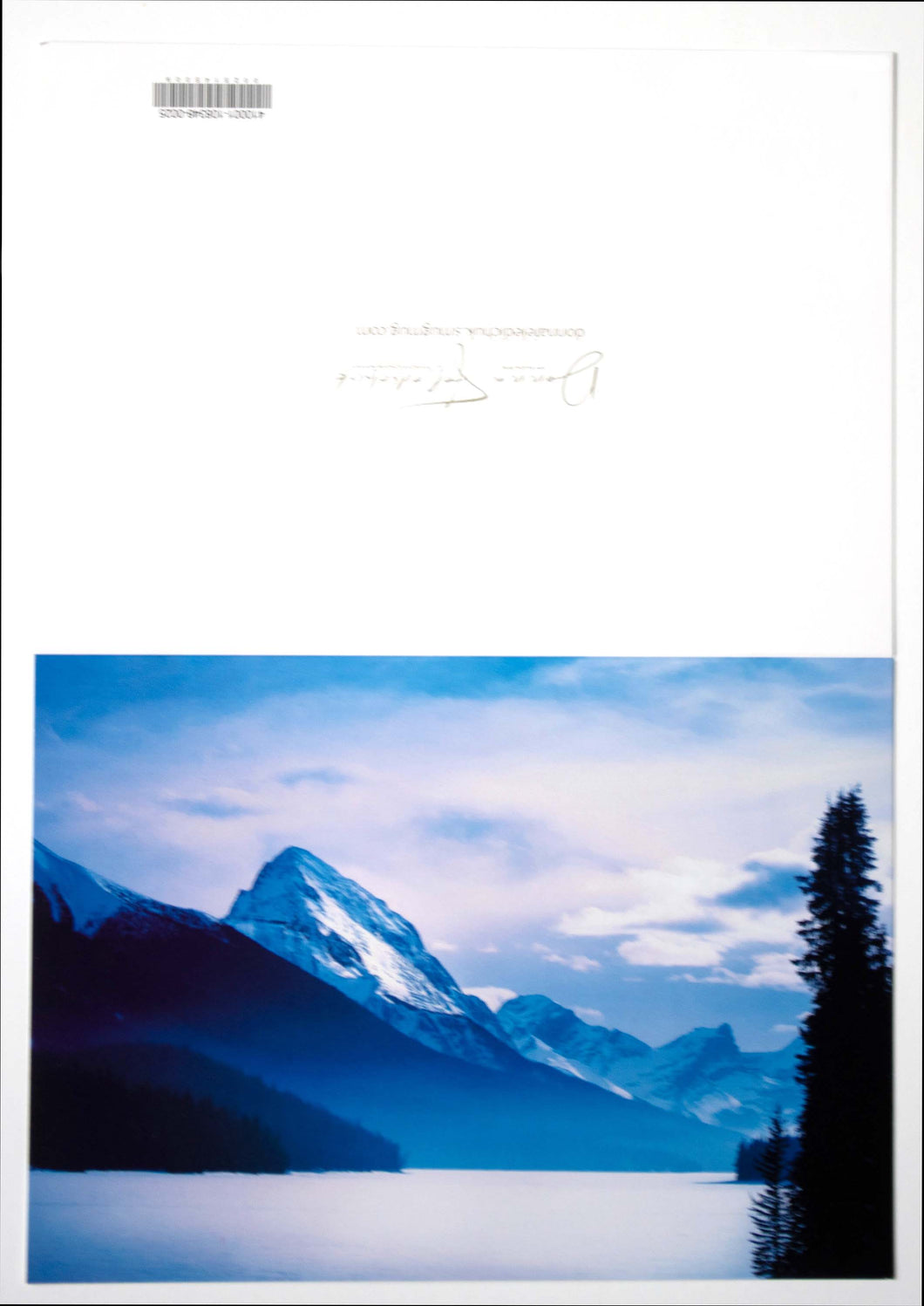 A fine art nature photography greeting card of Maligne Lake at Jasper
