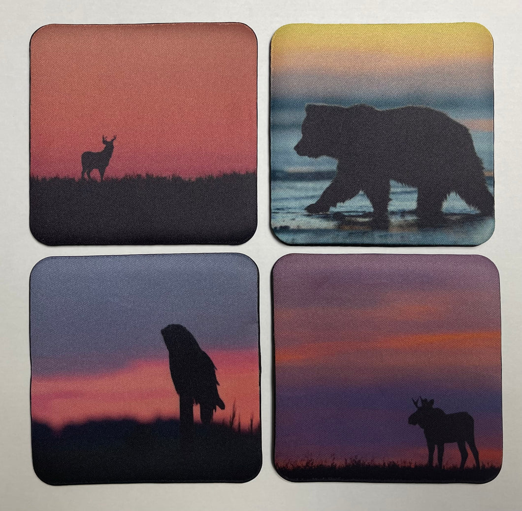 Sunset Series Square Neoprene Coaster Set