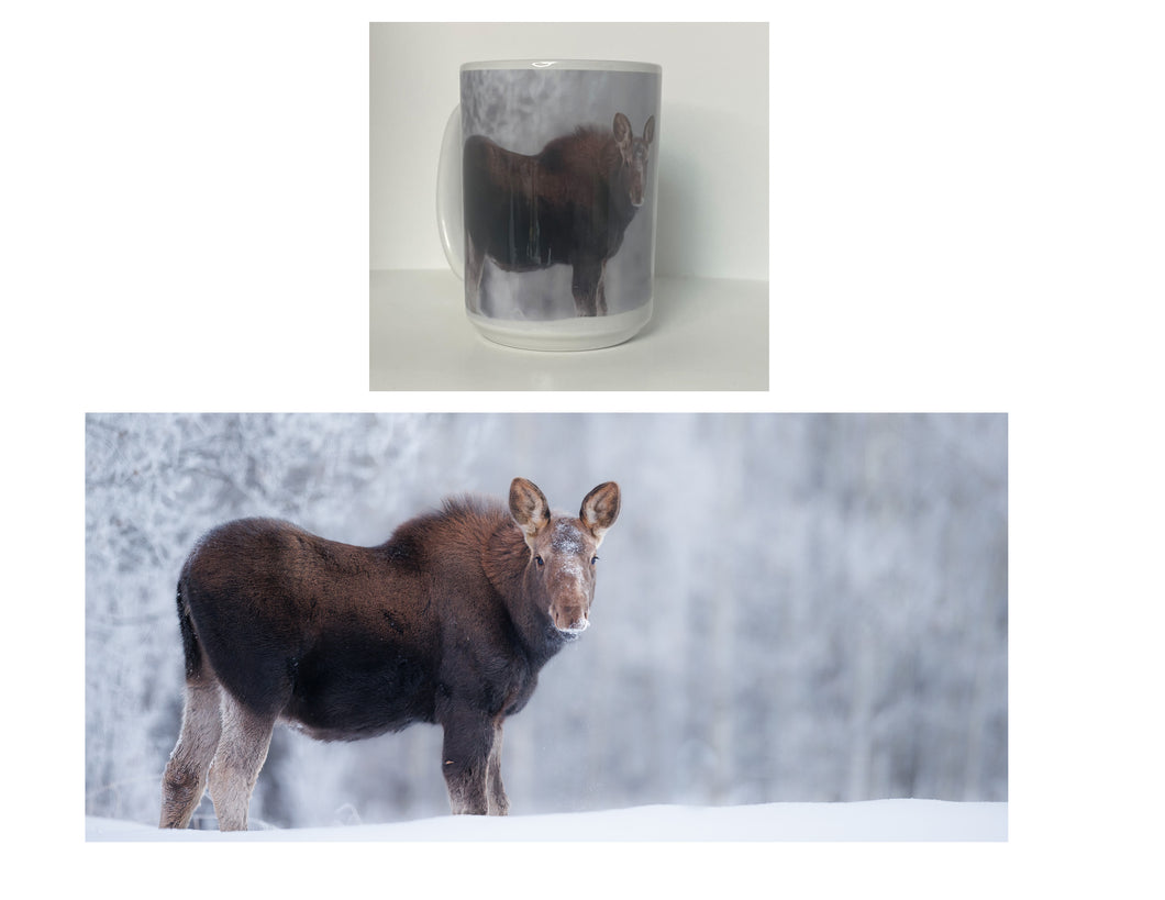Winter Moose 15 oz mug